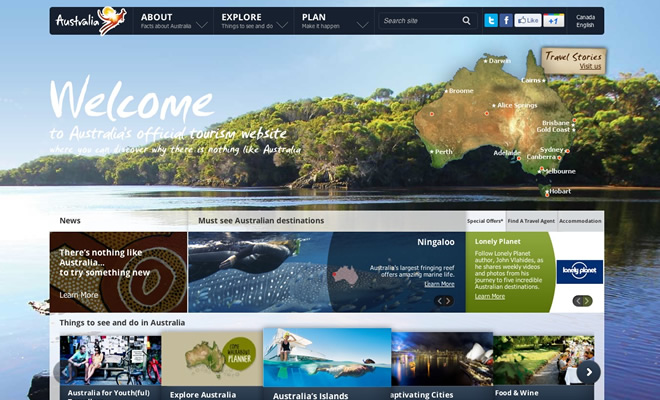 Mẫu thiết kế web du lịch Australia