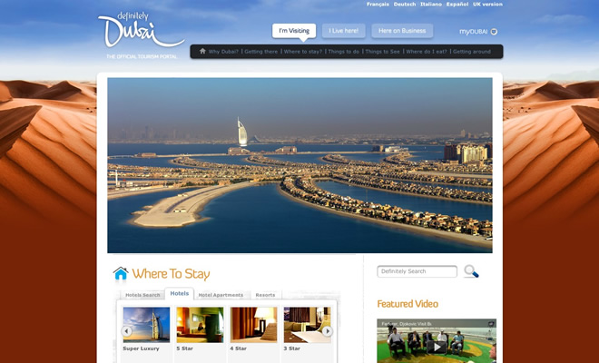 Mẫu thiết kế web du lịch Definitely Dubai