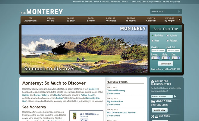 Mẫu thiết kế web du lịch See Monterey