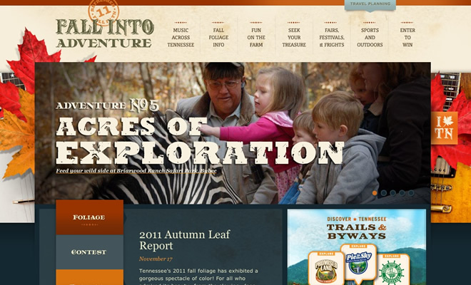 Mẫu thiết kế web du lịch Tennessee Vacation - Fall