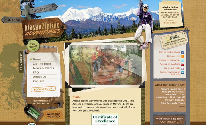 Mẫu thiết kế web du lịch Alaska Zip