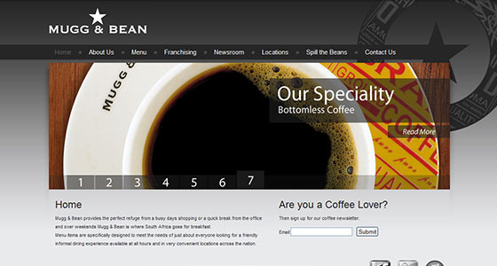 Bộ sưu tầm 90 mẫu thiết kế web cà phê độc đáo (P.2)