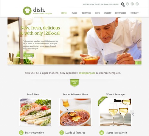 Dish Site Restaurant Template