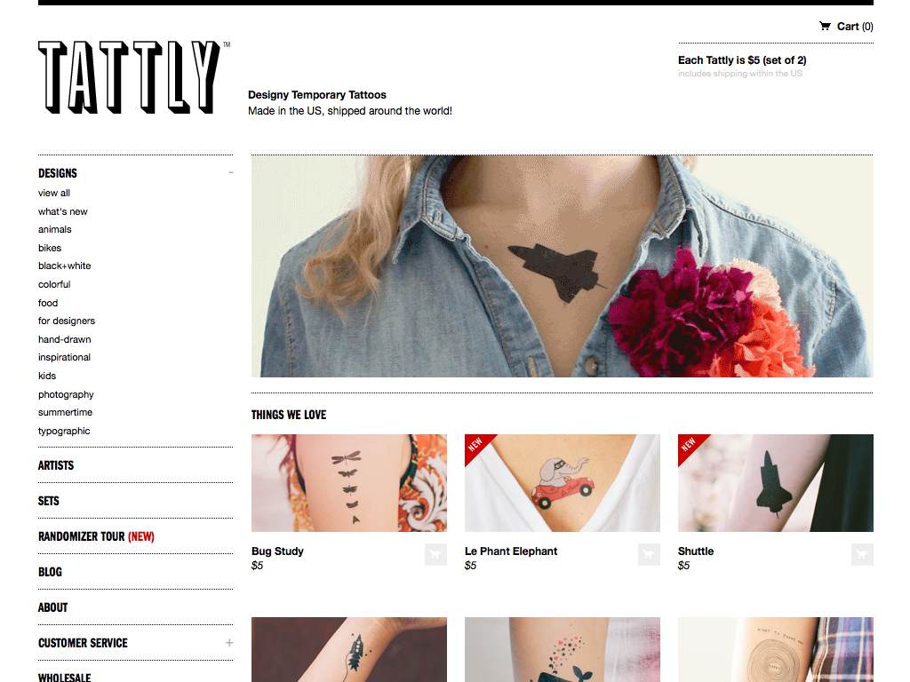 Tattly Responsive Website on a Tablet