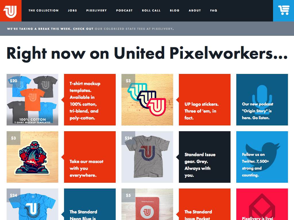United Pixelworkers Responsive Website on a Tablet
