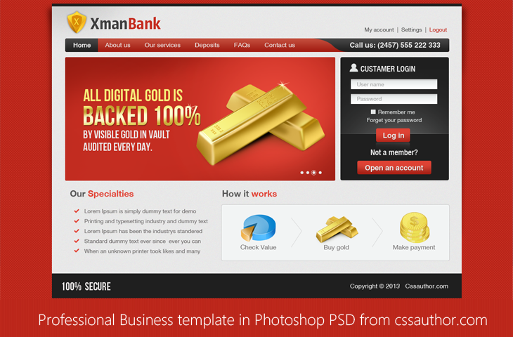 Tải về miễn phí: 20 mẫu thiết kế web Template PSD Beautiful Professional Business Template in Photoshop PSD for Free Download cssauthor.com 20 Beautiful Web Design Template PSD for Free Download