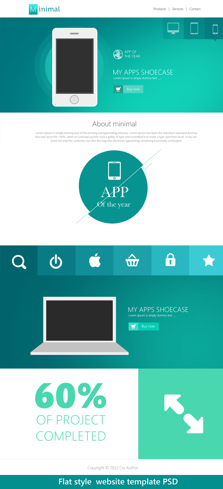 Tải về miễn phí: 20 mẫu thiết kế web Template PSD Flat Style Website Template PSD for Free Download cssauthor.com 20 Beautiful Web Design Template PSD for Free Download