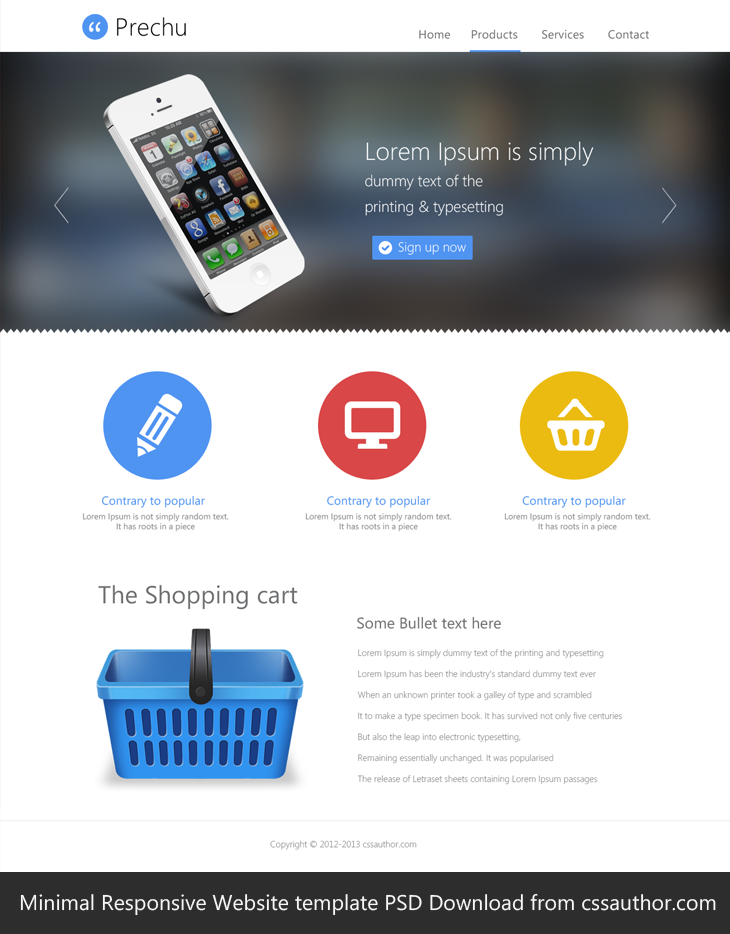 Tải về miễn phí: 20 mẫu thiết kế web Template PSD Minimal Responsive Website Template PSD cssauthor.com 20 Beautiful Web Design Template PSD for Free Download
