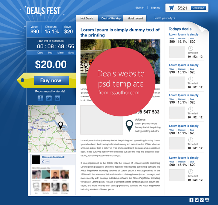Tải về miễn phí: 20 mẫu thiết kế web Template PSD Premium Beautiful Deals Website PSD Template for Free Download cssauthor.com 20 Beautiful Web Design Template PSD for Free Download
