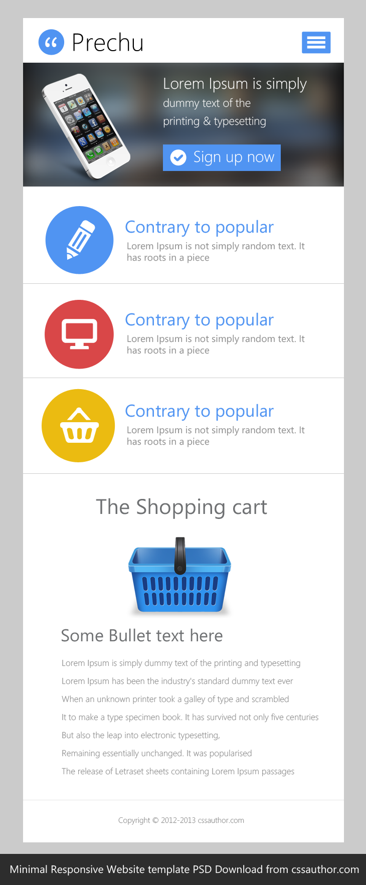 Tải về miễn phí: 20 mẫu thiết kế web Template PSD Prechu – Mobile Version cssauthor.com 20 Beautiful Web Design Template PSD for Free Download