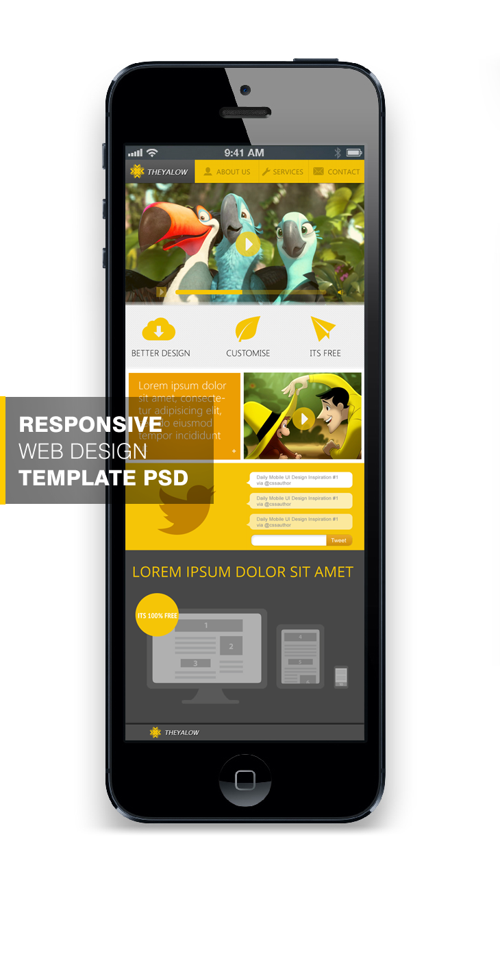 Tải về miễn phí: 20 mẫu thiết kế web Template PSD THEYALOW A Responsive Web Design Template PSD for Free Download cssauthor.com 20 Beautiful Web Design Template PSD for Free Download