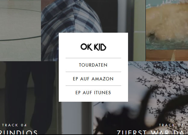 Great navigation menu: OK Kid