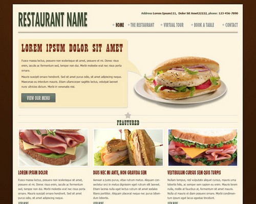 Free Restaurant Website Template