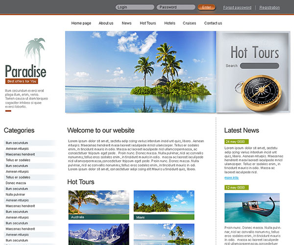 Free Paradise Website Template