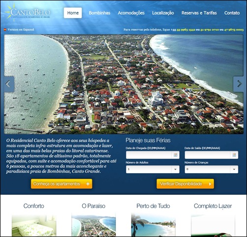 CantoBelo travel website designs