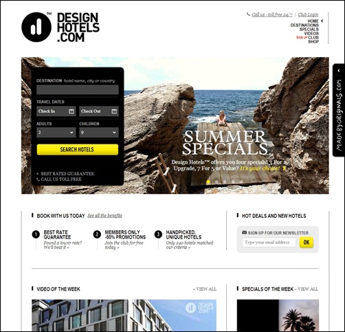 Design Hotels best travel website design