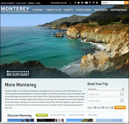 Monterey travel website designs