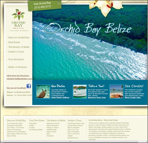 Orchid Bay travel website design