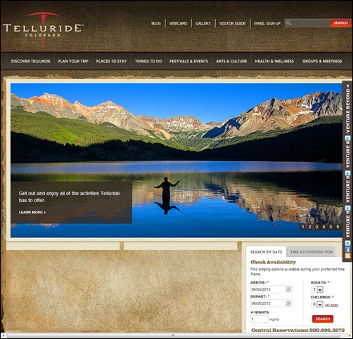 Telluride best travel website design