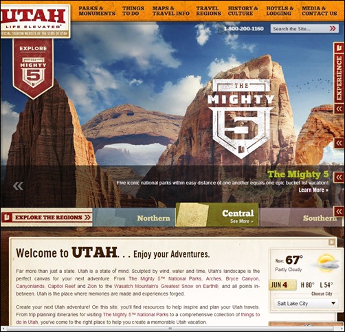 Visit Utah hotel website designs