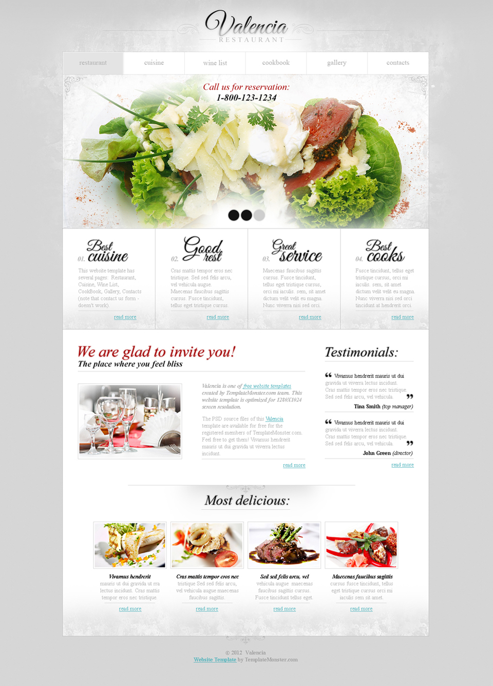 Free Restaurant HTML5 Theme