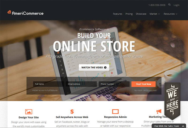 Top 10 website tạo cửa hàng trực tuyến tuyệt vời nhất AmeriCommerce web builder