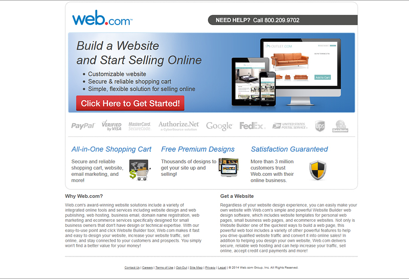 Web.com ecommerce platform