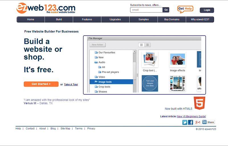 15 Nhà xây dựng website miễn phí tốt nhất ezweb123 free web builder