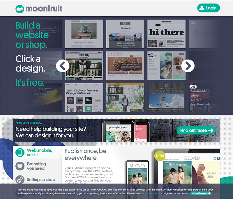 15 Nhà xây dựng website miễn phí tốt nhất moonfruit free web builder