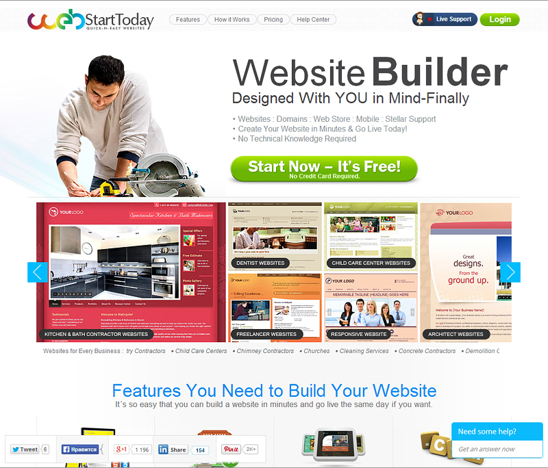 15 Nhà xây dựng website miễn phí tốt nhất webstartstoday free web builder
