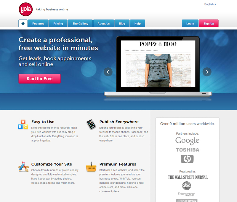 15 Nhà xây dựng website miễn phí tốt nhất Yola free website builder