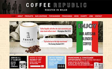 20 Thiết kế web cà phê ấn tượng