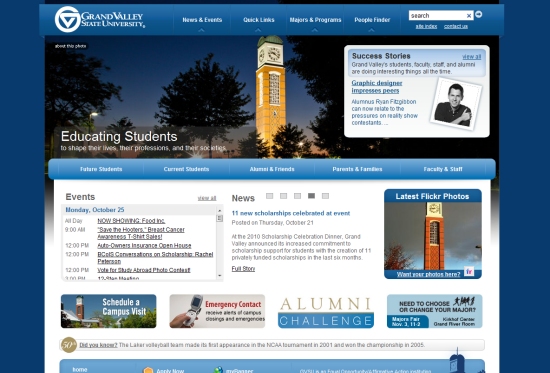 Nổi bật với 30 website của các trường Đại Học Grand Valley State University
