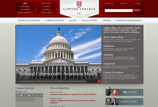Nổi bật với 30 website của các trường Đại Học Capitol College