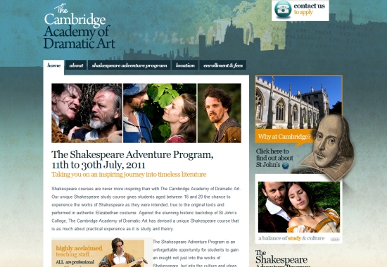 Nổi bật với 30 website của các trường Đại Học The Cambridge Academy of Dramatic Work
