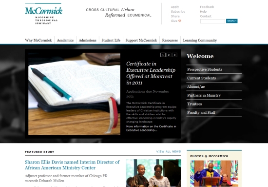 Nổi bật với 30 website của các trường Đại Học McCormick Theological Seminary