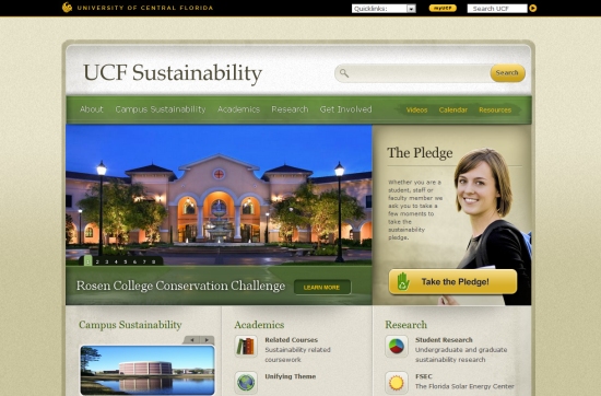 Nổi bật với 30 website của các trường Đại Học UCF Sustainability