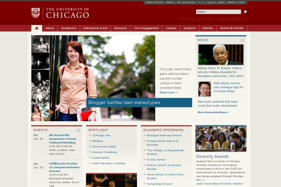 Nổi bật với 30 website của các trường Đại Học University of Chicago