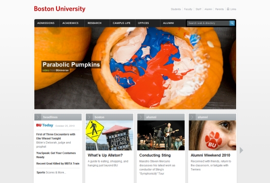 Nổi bật với 30 website của các trường Đại Học Boston University