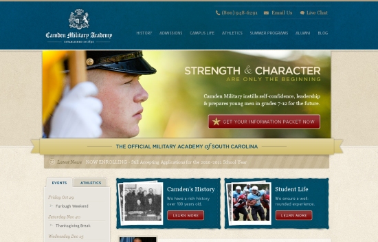Nổi bật với 30 website của các trường Đại Học Camden Military Academy
