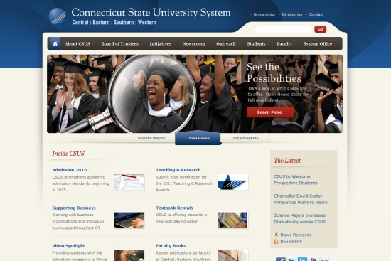 Nổi bật với 30 website của các trường Đại Học Connecticut State University