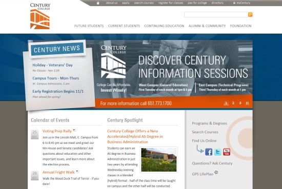 Nổi bật với 30 website của các trường Đại Học Century College