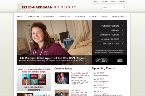 Nổi bật với 30 website của các trường Đại Học Freed-Hardeman University