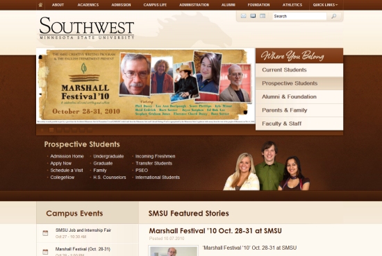 Nổi bật với 30 website của các trường Đại Học Southwest Minnesota State University