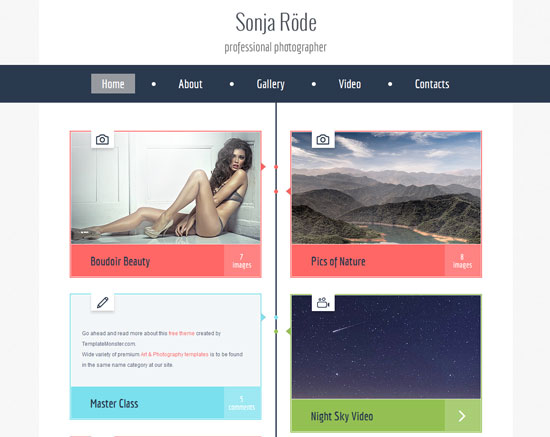 Miển phí tải về 15 mẫu website Responsive cực kỳ hấp dẫn Free HTML5 Theme for Photography Site