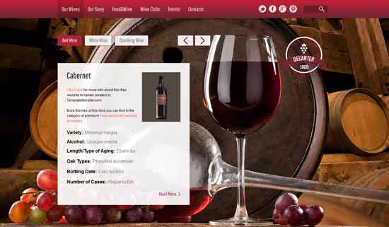 free html5 css3 templates Wine-Winery