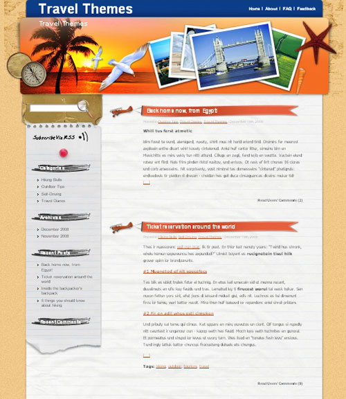 free travel website wordpress theme