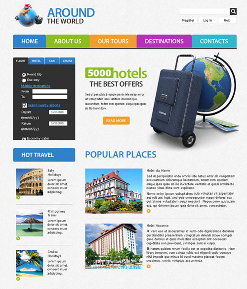 travel theme website template