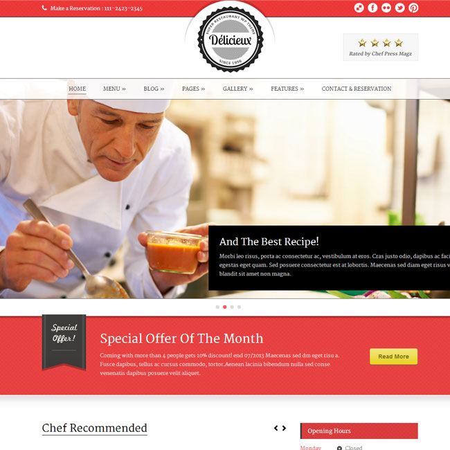 Bộ sưu tập 50 thiết kế website nhà hàng đẹp mắt (P1)
