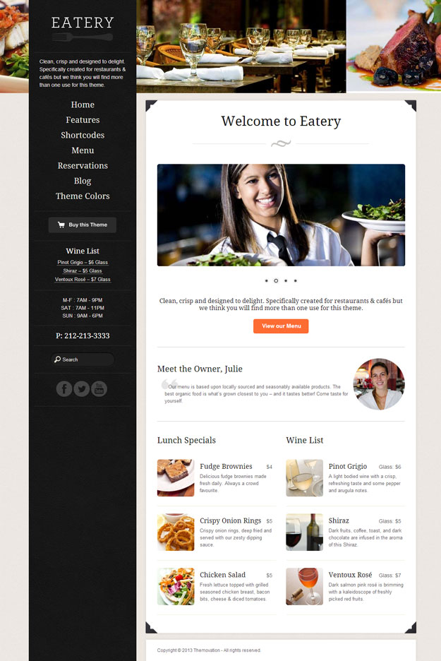 Eatery WordPress Theme Themeforest